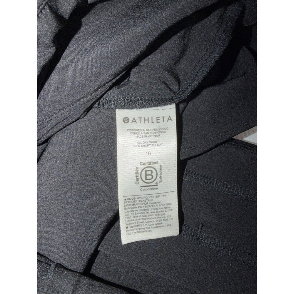 Athleta All Day Skort Jupe Short - Short Solid BlackAthletic Golf Zipper Size 16 - Picture 10 of 10